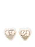 Valentino Garavani V Logo Signature Strass Pearl Earrings