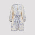 Zimmerman Indra Plunge Mini Dress