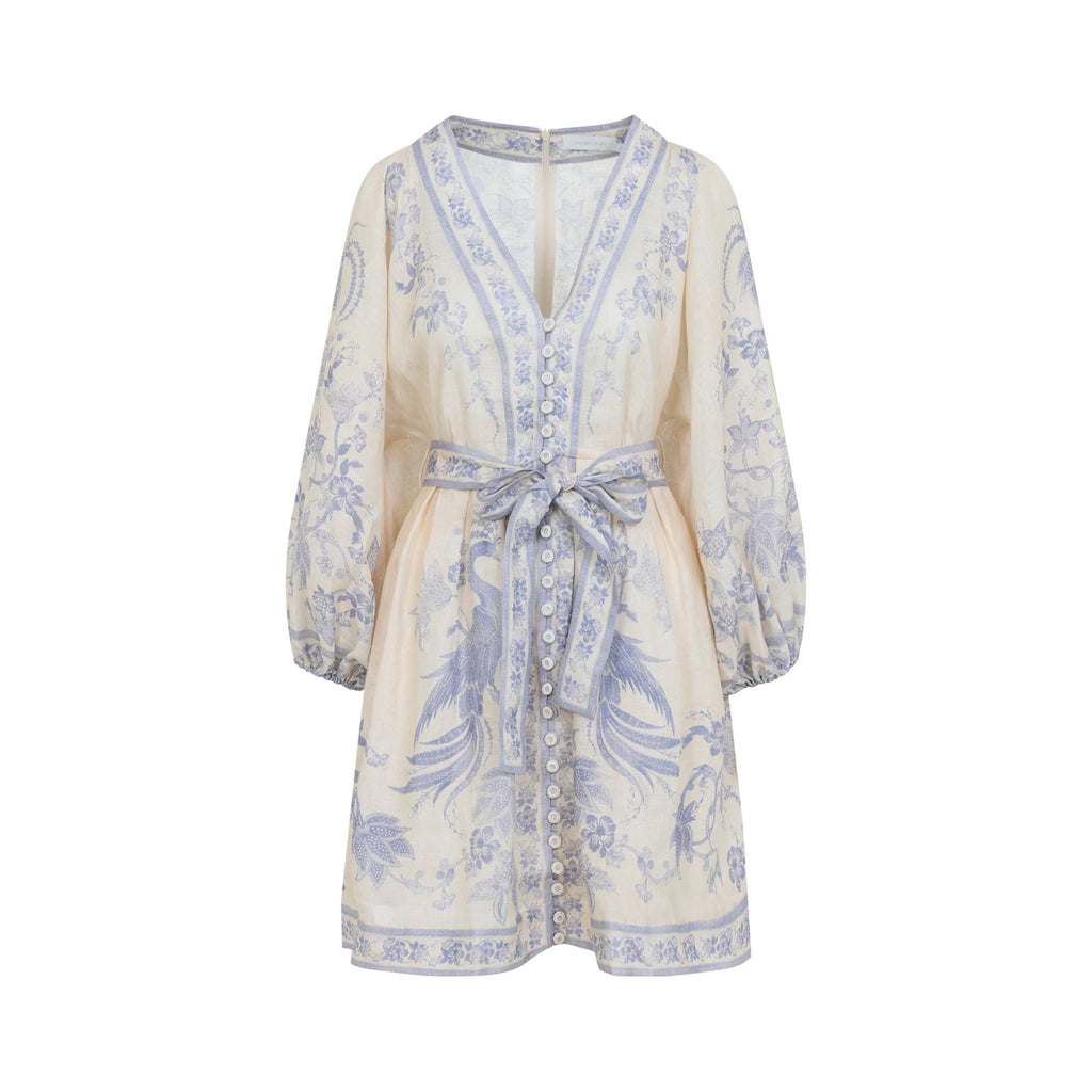 Zimmerman Indra Plunge Mini Dress