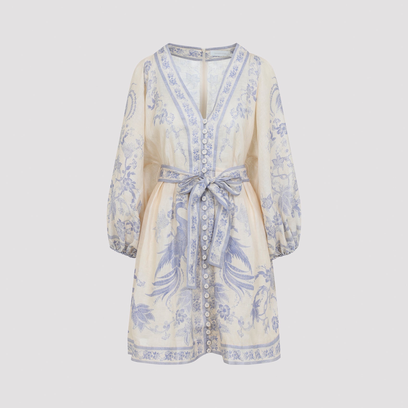 Zimmerman Indra Plunge Mini Dress