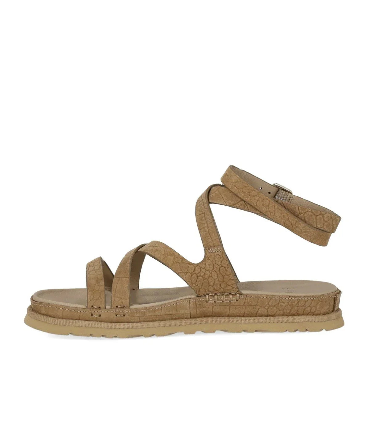 Ugg Goldengaze Embossed Ankle Wrap Mustard Seed Sandal