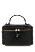 Gucci Black Leather Gg Marmont Bucket Bag