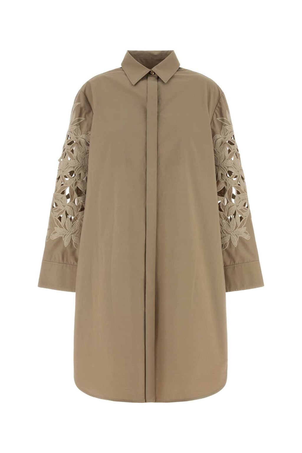 Agnona Dove Grey Poplin Shirt Dress