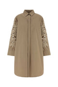 Agnona Dove Grey Poplin Shirt Dress