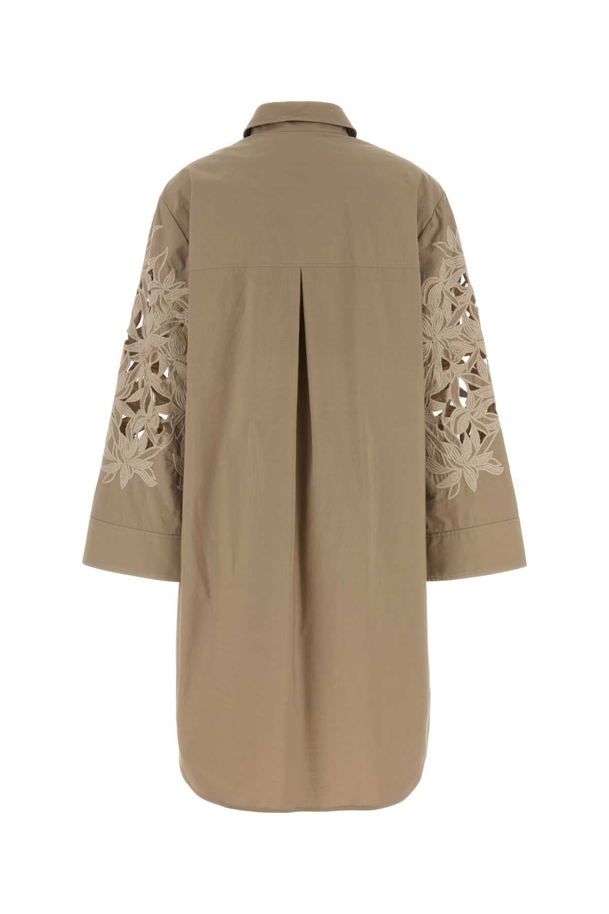 Agnona Dove Grey Poplin Shirt Dress