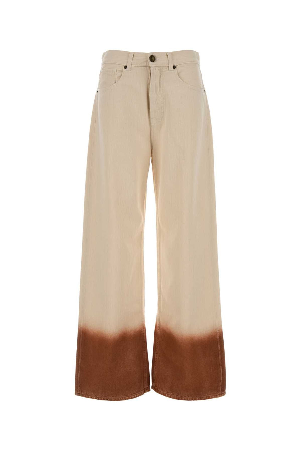 Alanui Two Tone Denim Wide Leg Jeans