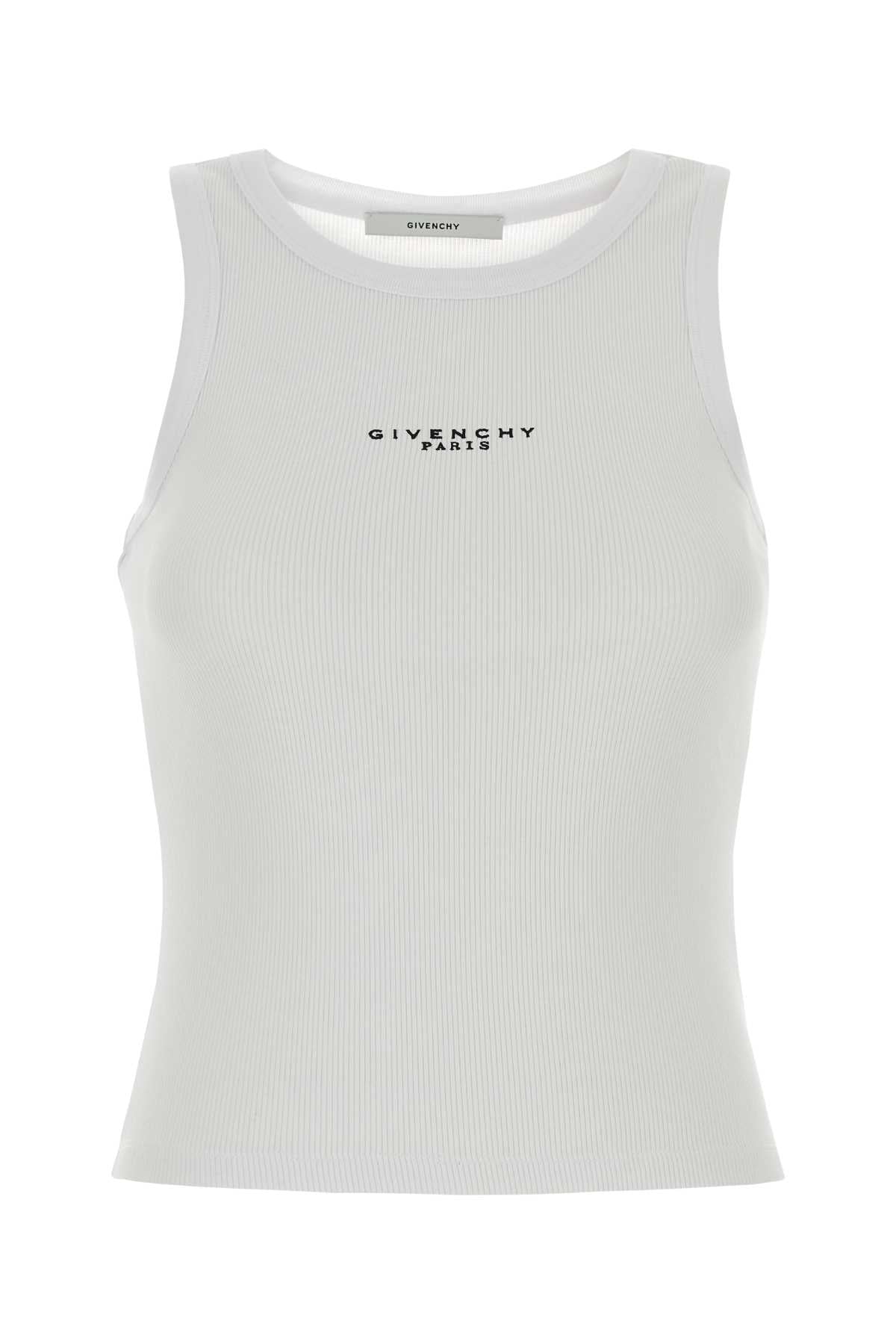 Givenchy White Stretch Cotton Tank Top
