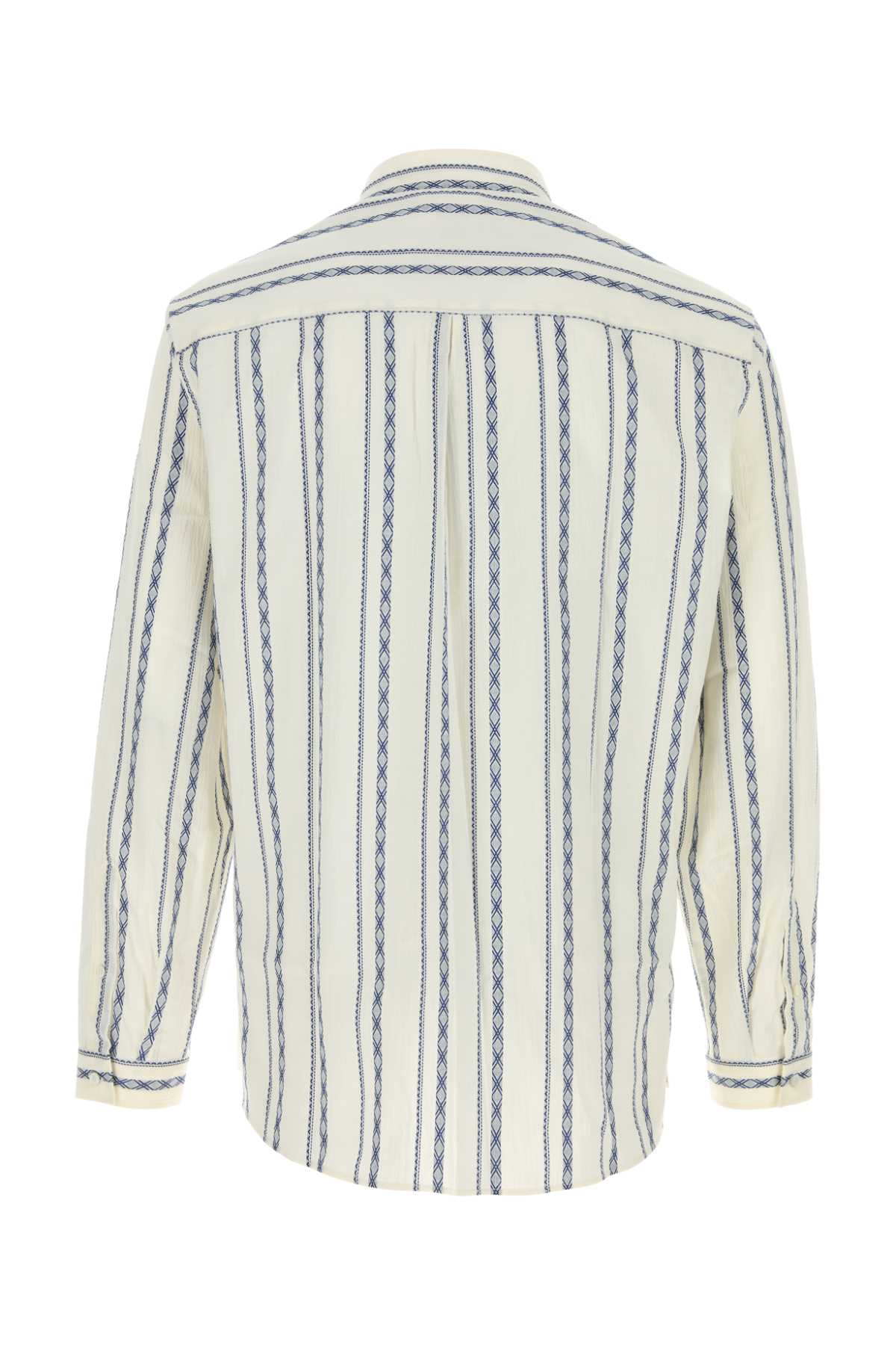 Brunello Cucinelli Embroidered Stretch Cotton Shirt