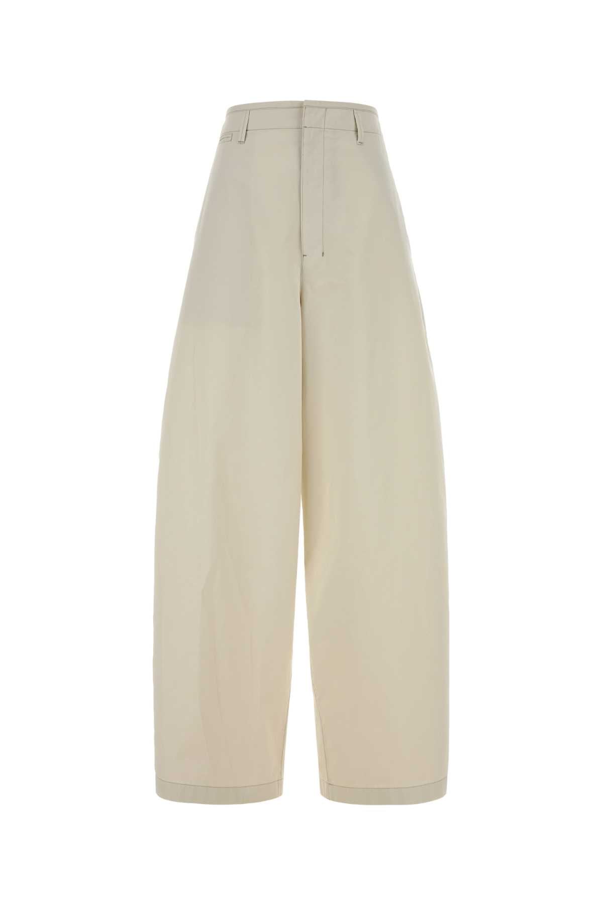 Lemaire Ivory Cotton Wide Leg Pant
