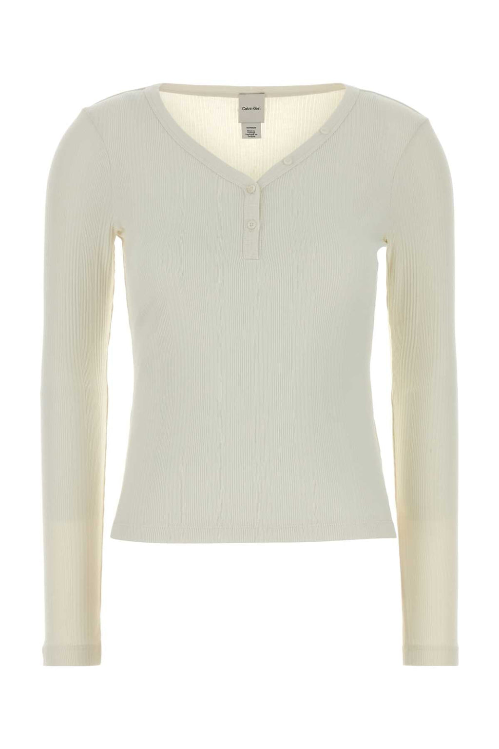 Calvin Klein Ivory Stretch Cotton T Shirt