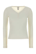 Calvin Klein Ivory Stretch Cotton T Shirt