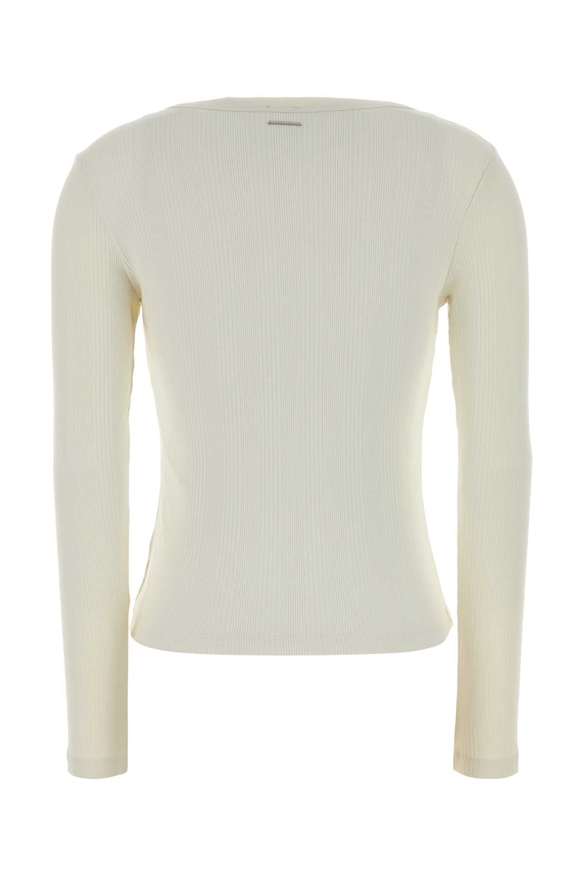 Calvin Klein Ivory Stretch Cotton T Shirt