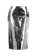 Jil Sander Silver Leather Skirt
