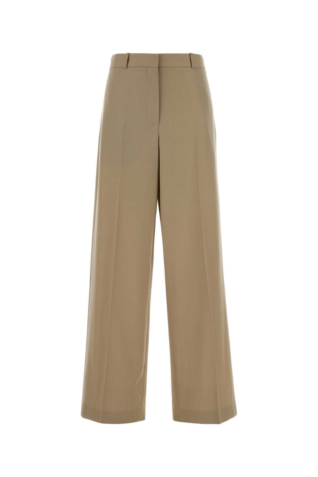 The Row Cappuccino Wool Wide Leg Dende Pant
