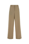 The Row Cappuccino Wool Wide Leg Dende Pant