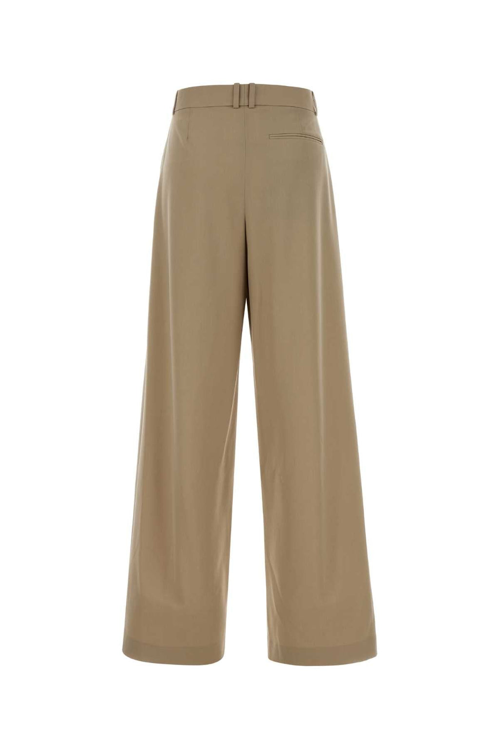 The Row Cappuccino Wool Wide Leg Dende Pant