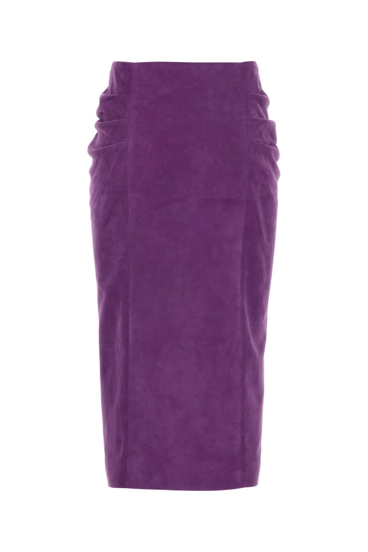 Valentino Garavani Purple Suede Skirt