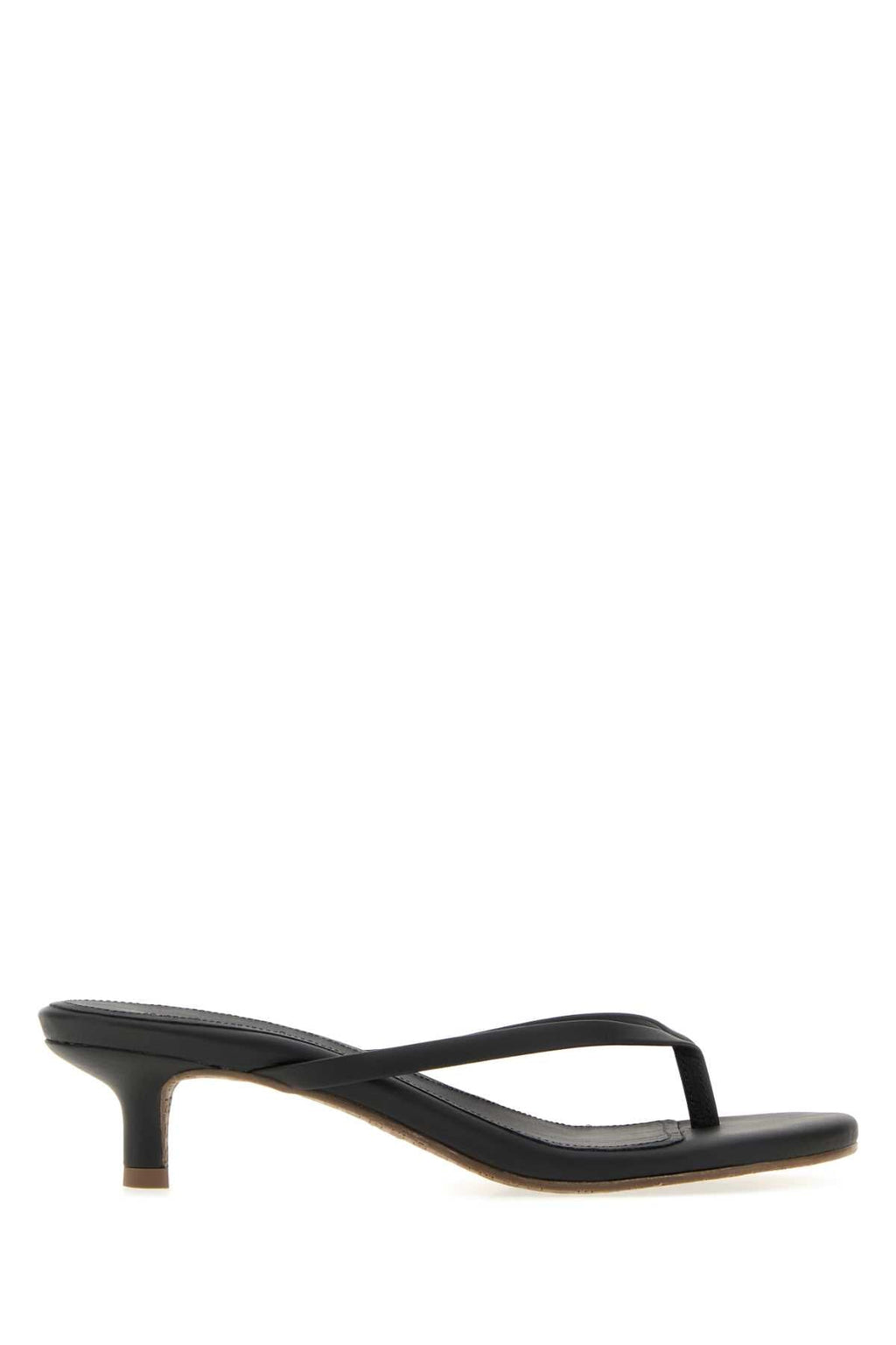 Tkees Black Leather Julia Thong Mules