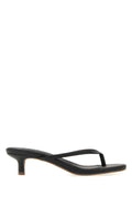 Tkees Black Leather Julia Thong Mules