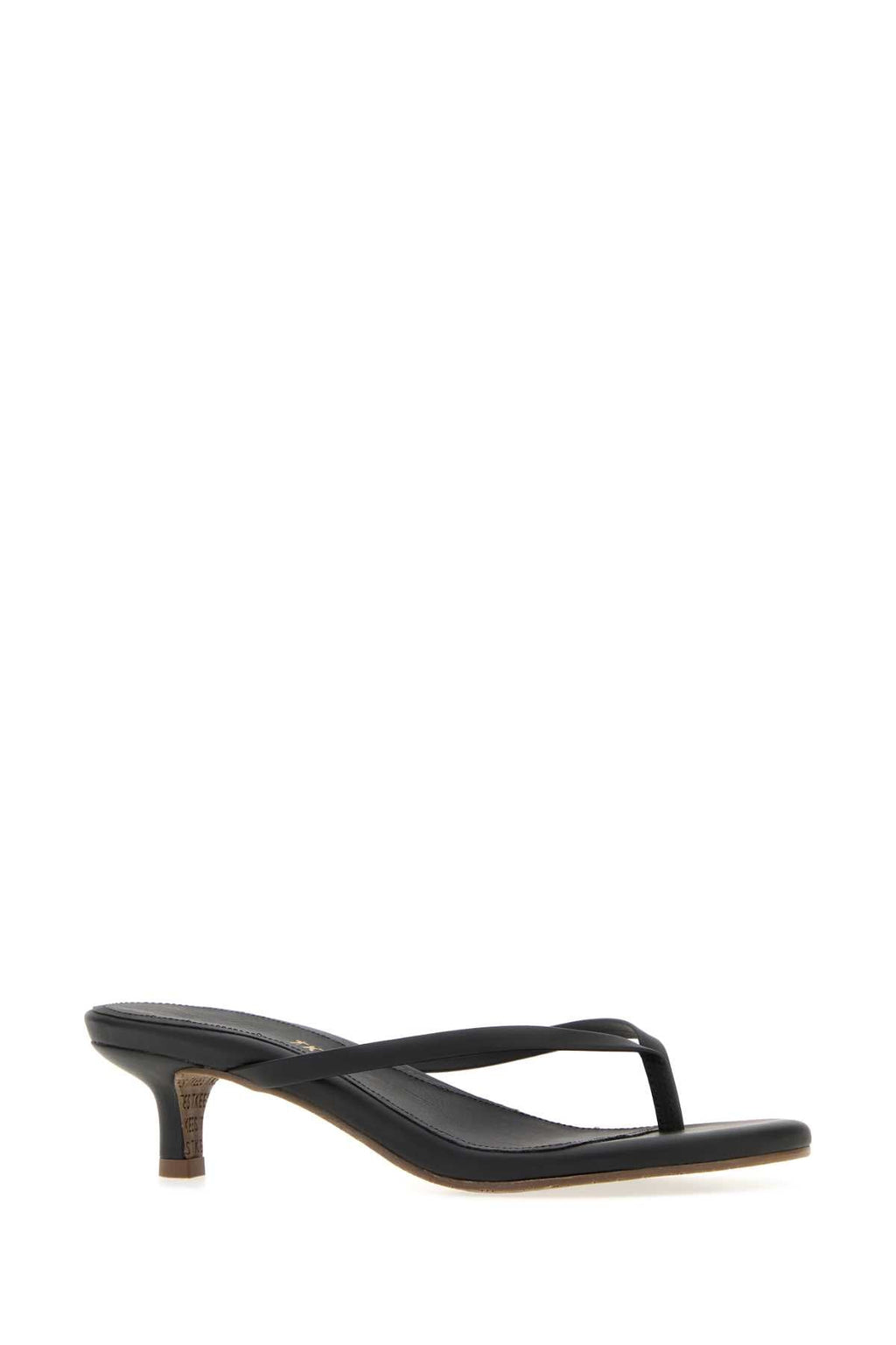 Tkees Black Leather Julia Thong Mules