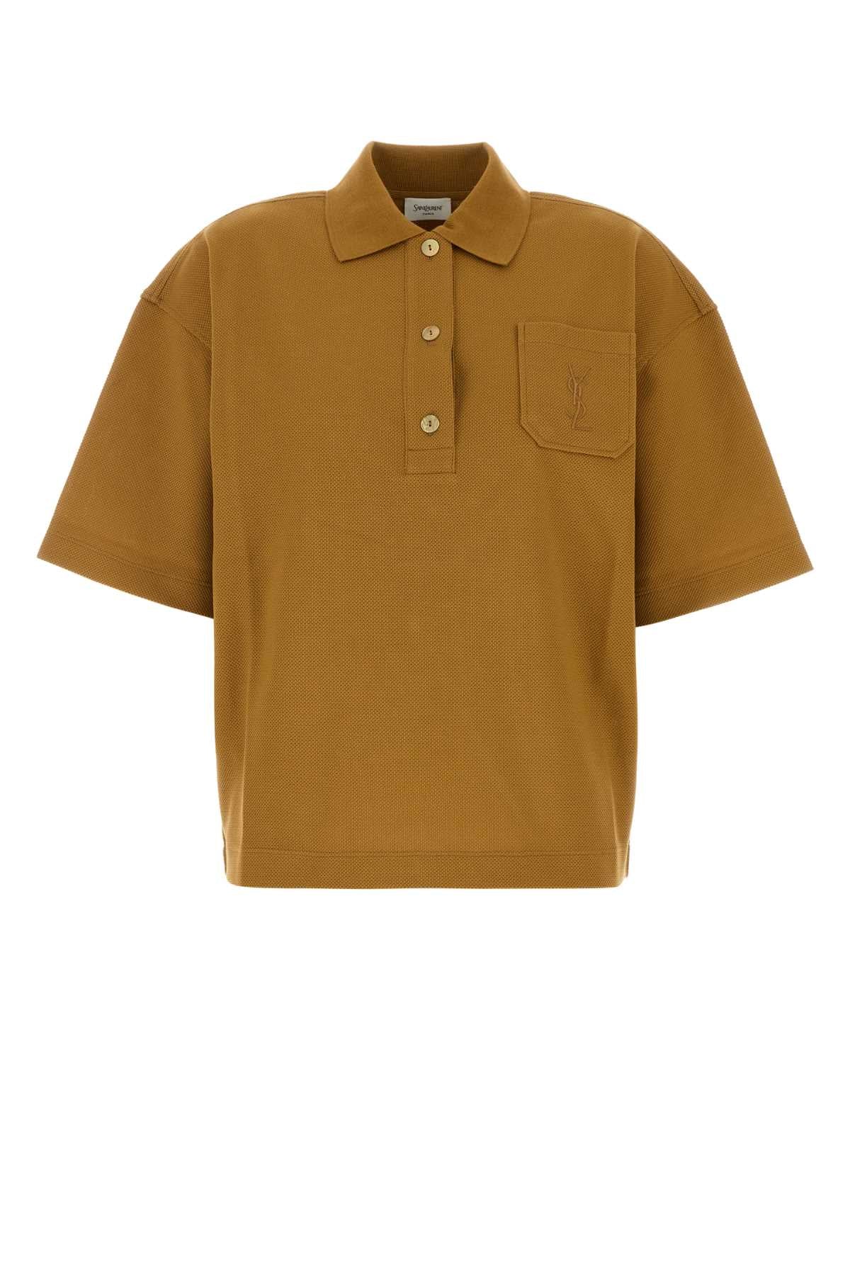 Saint Laurent Ochre Piquet Oversize Polo Shirt