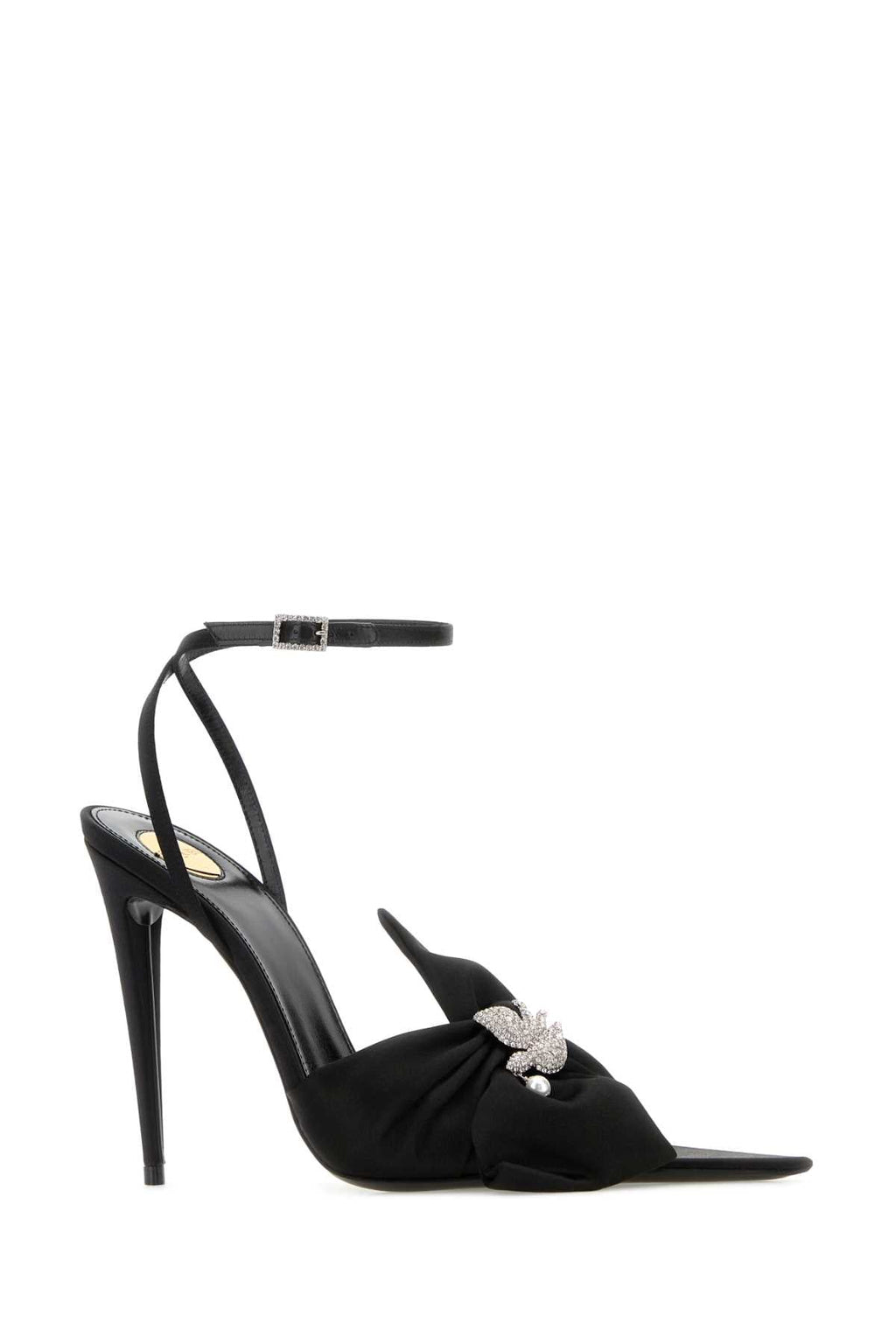 Saint Laurent Black Crepe Dove Pumps