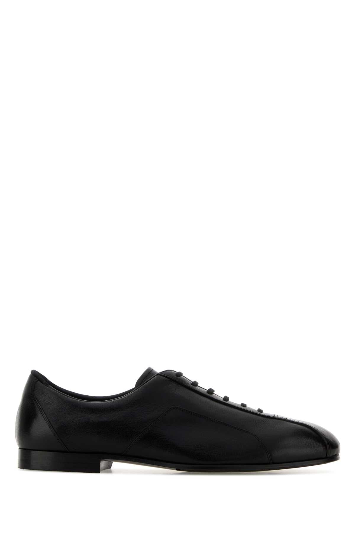 Jil Sander Black Leather Hamburg Lace Up Shoes
