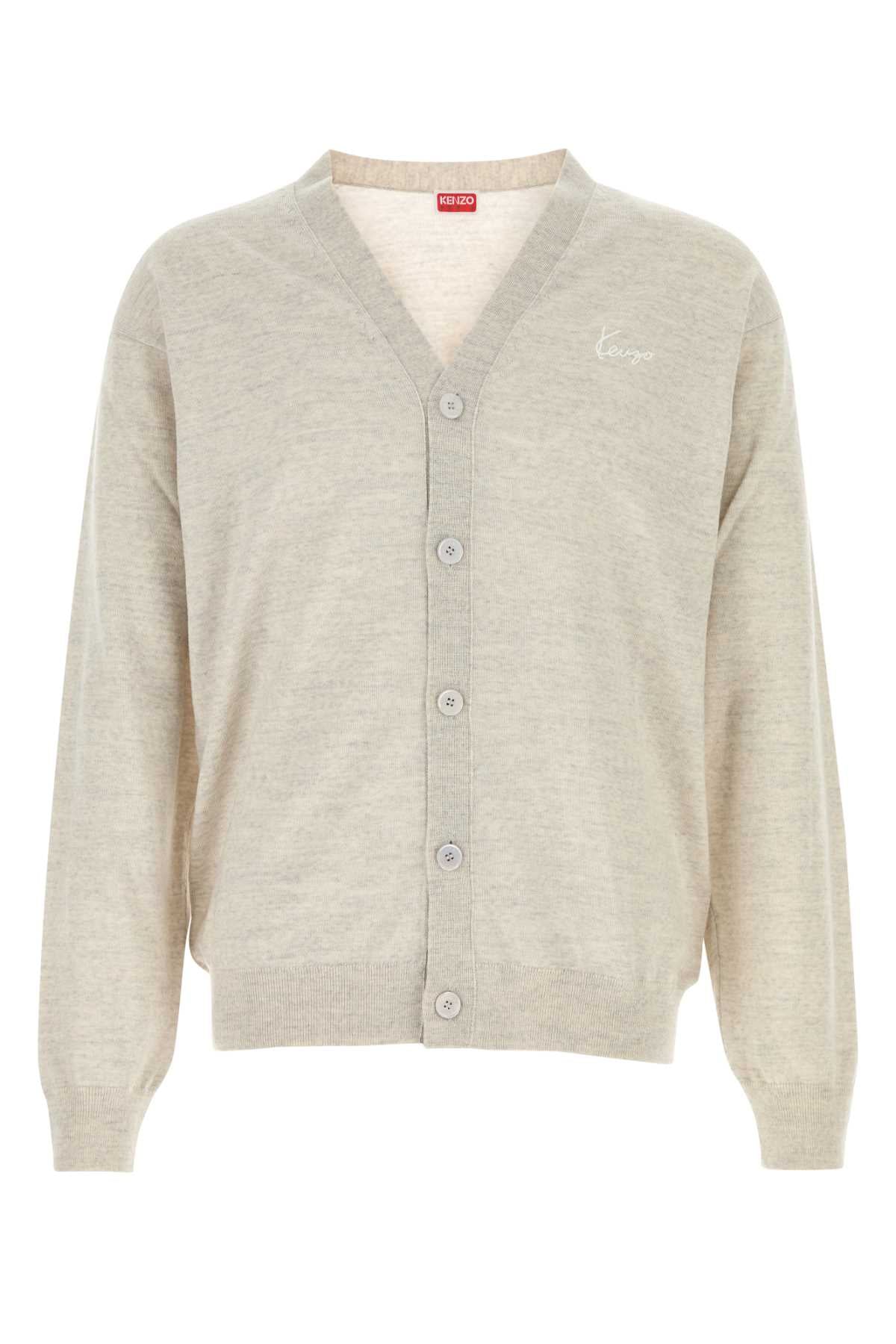 Kenzo Light Grey Wool Cardigan