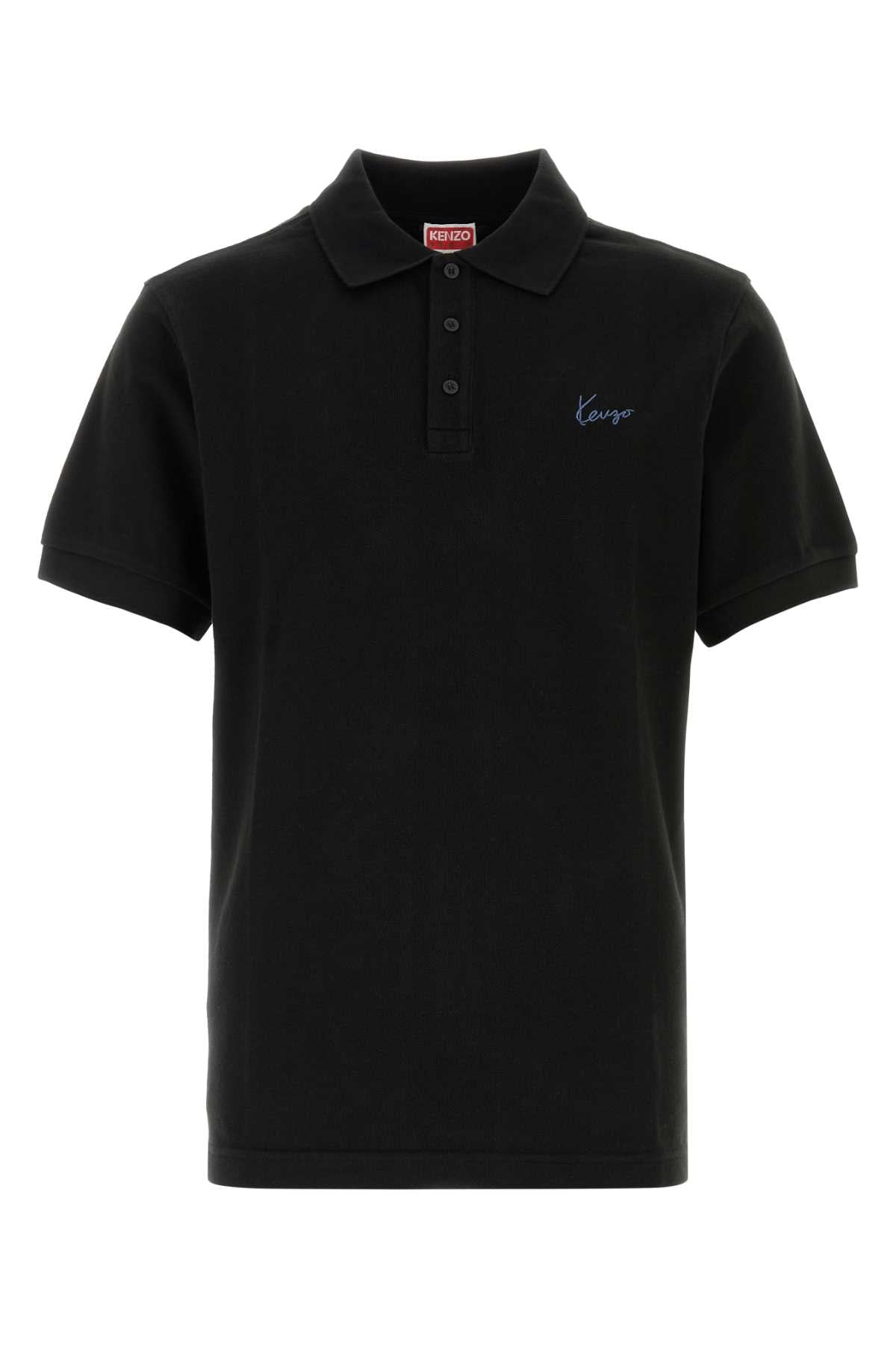 Kenzo Black Piquet Polo Shirt