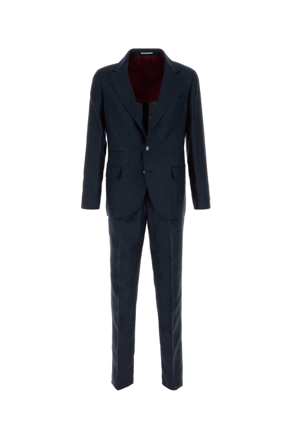 Brunello Cucinelli Navy Blue Silk Blend Suit