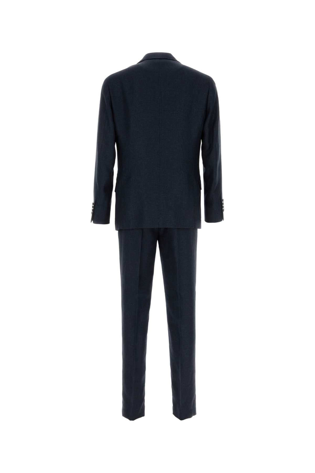 Brunello Cucinelli Navy Blue Silk Blend Suit