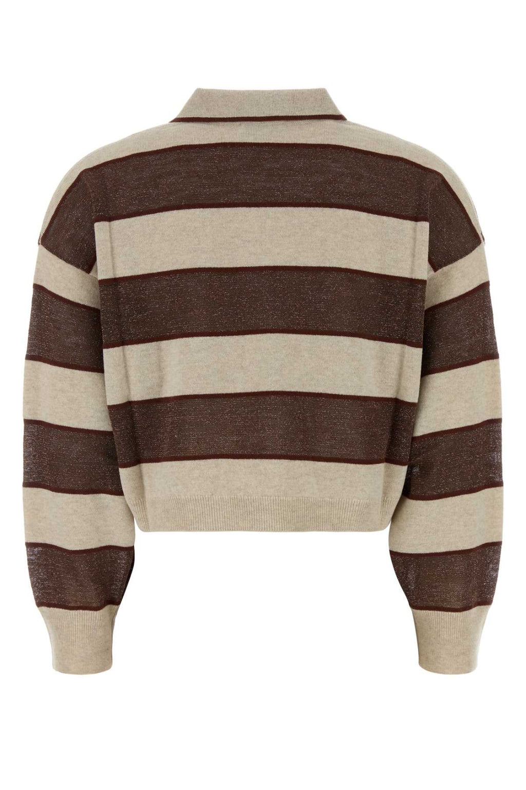Brunello Cucinelli Embroidered Wool Blend Polo Shirt