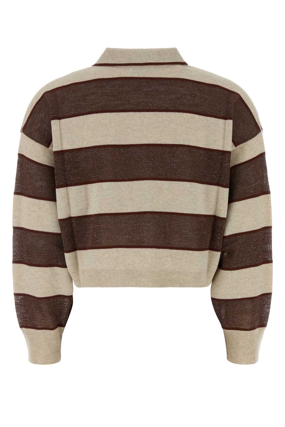 Brunello Cucinelli Embroidered Wool Blend Polo Shirt