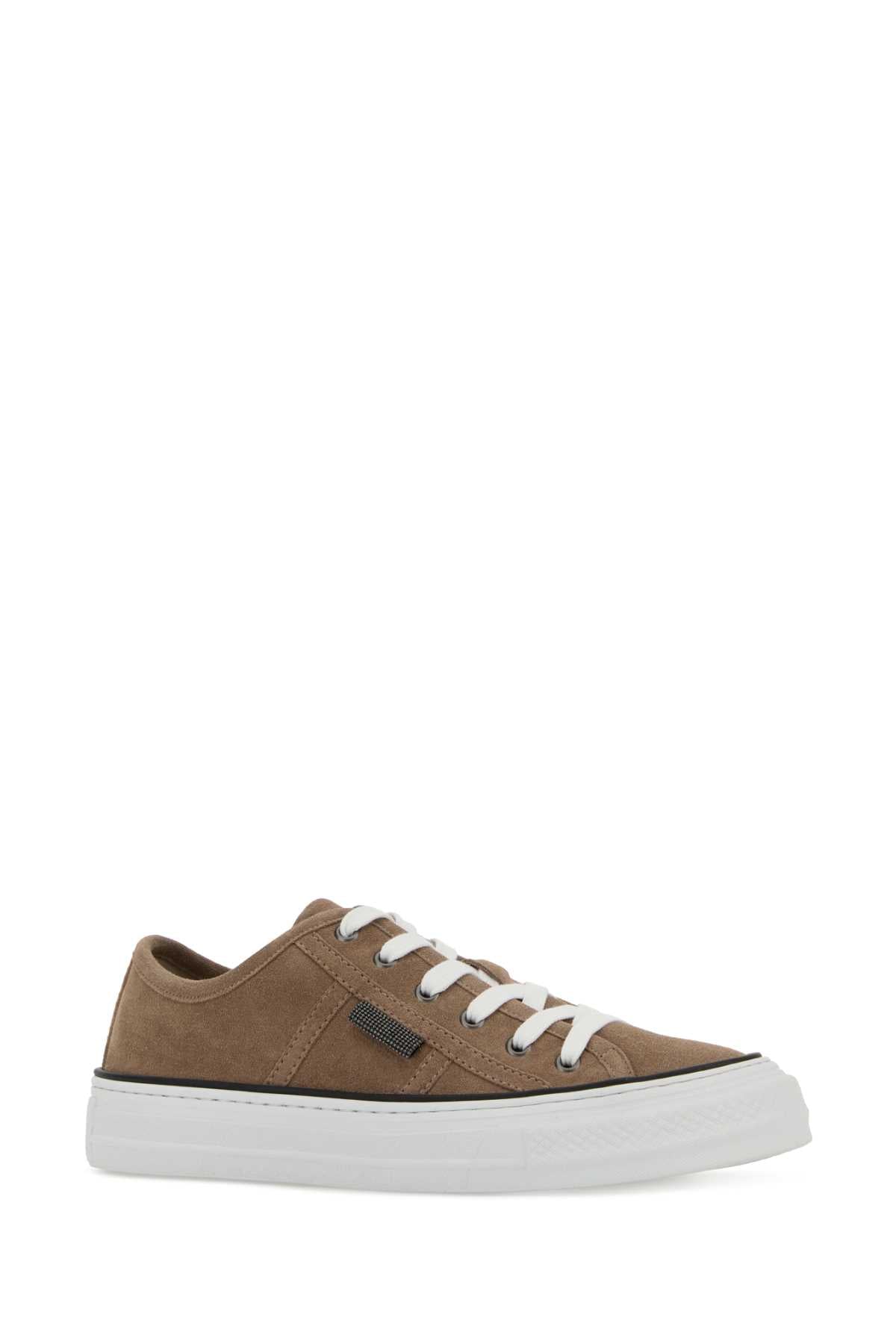 Brunello Cucinelli Cappuccino Suede Sneakers