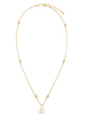 Valentino Garavani Gold Metal V Logo Signature Necklace