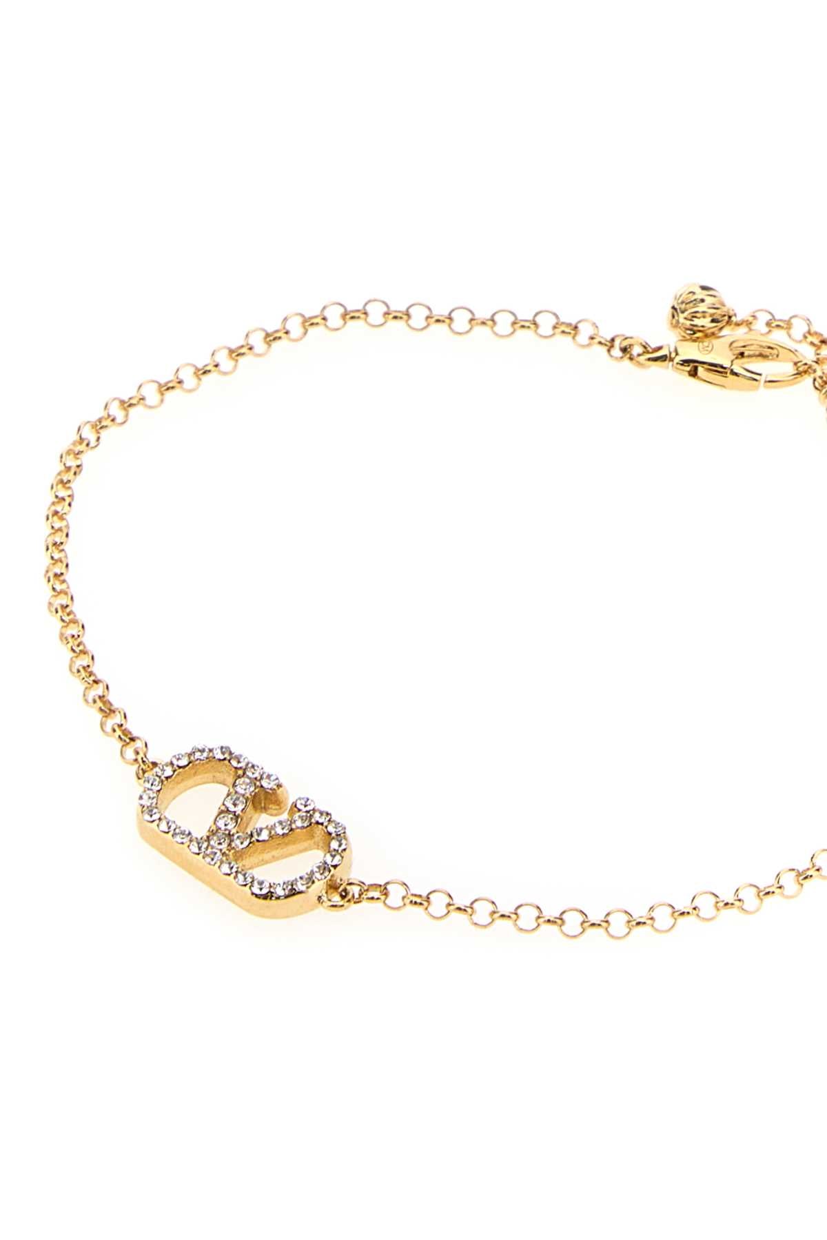 Valentino Garavani Gold Metal V Logo Signature Bracelet