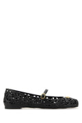 Valentino Garavani Black Rubber V Logo Signature Ballerinas