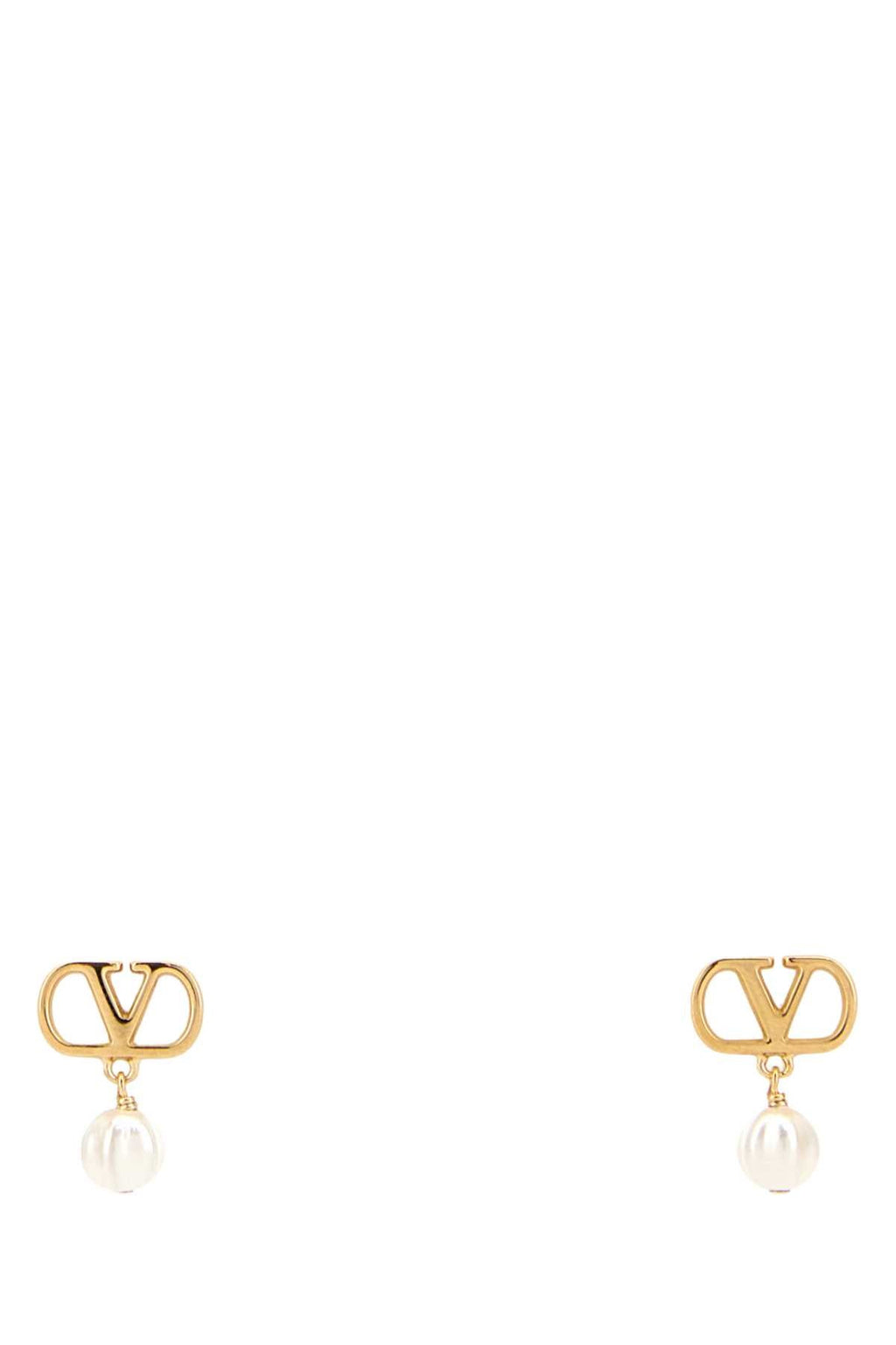 Valentino Garavani Gold Metal V Logo Signature Earrings
