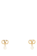Valentino Garavani Gold Metal V Logo Signature Earrings