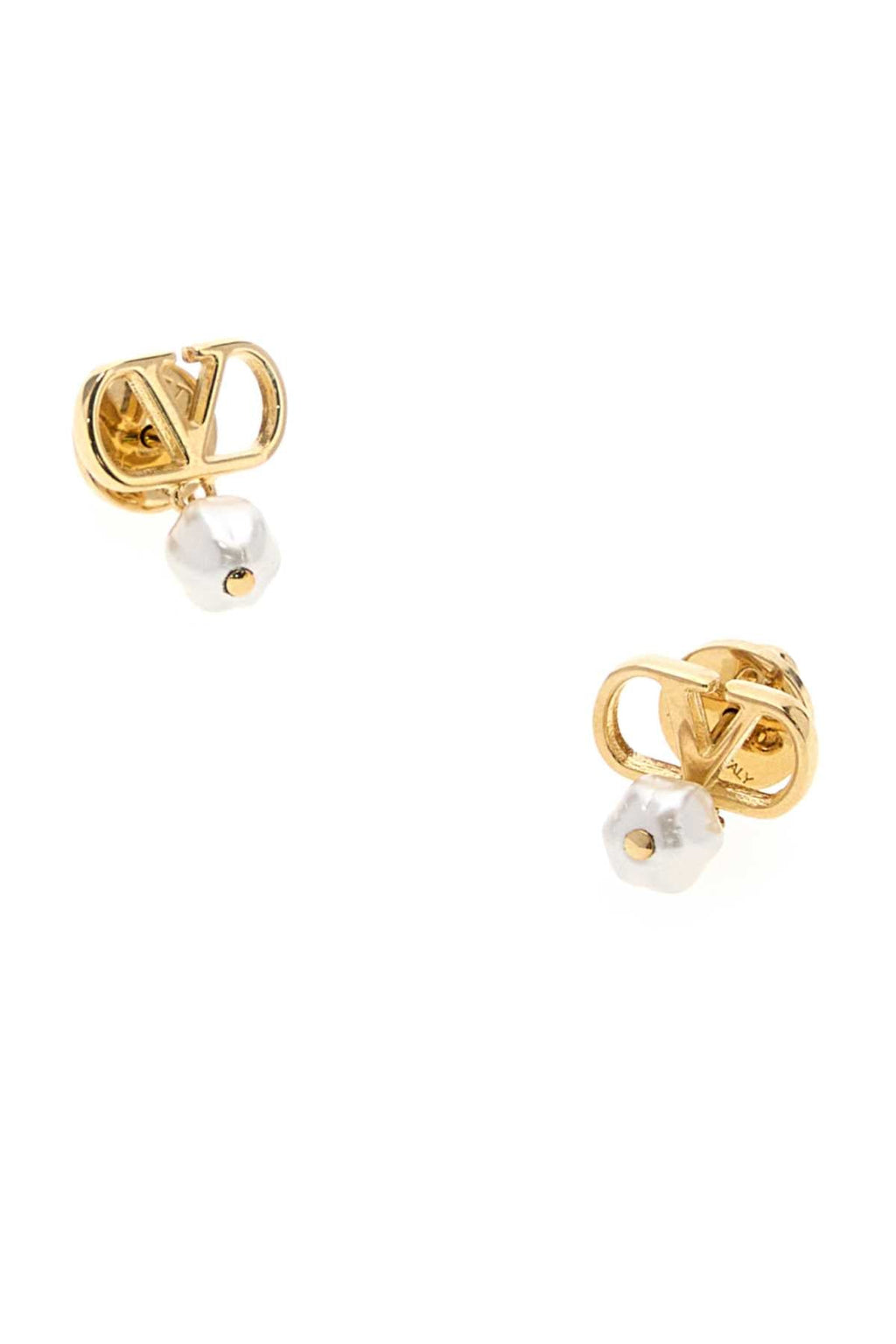 Valentino Garavani Gold Metal V Logo Signature Earrings
