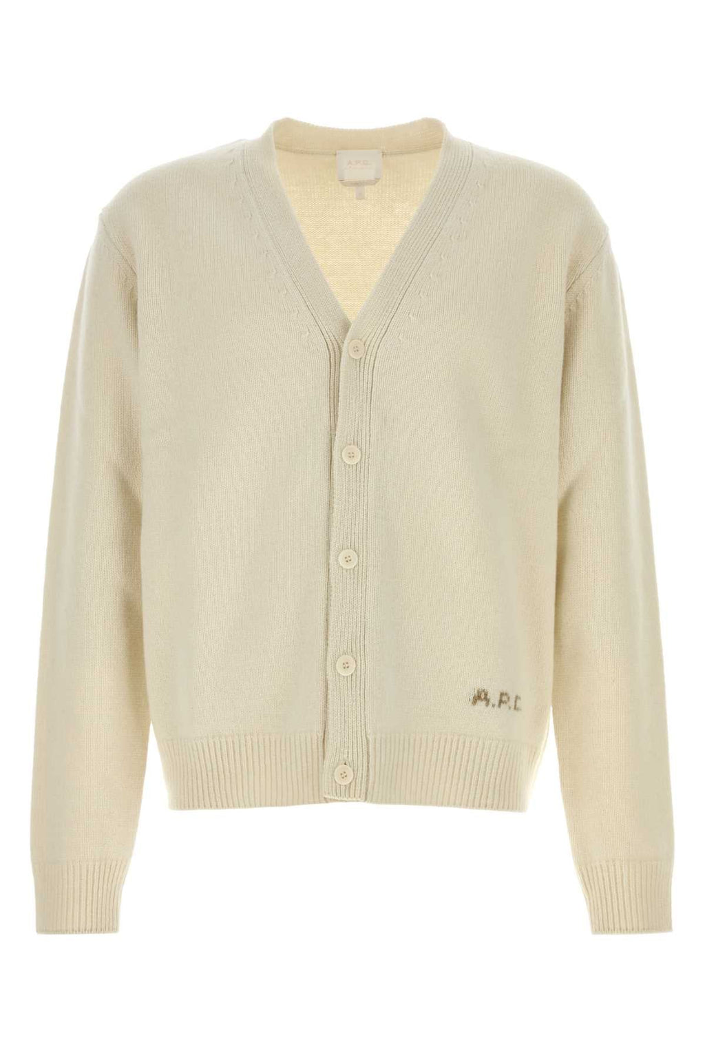 A.P.C. Ivory Wool Kevin Cardigan