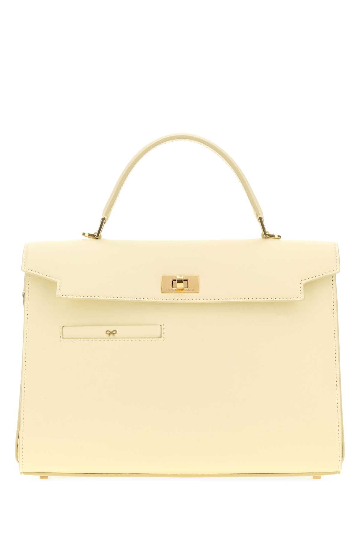 Anya Hindmarch Pastel Yellow Leather Mortimer Handbag