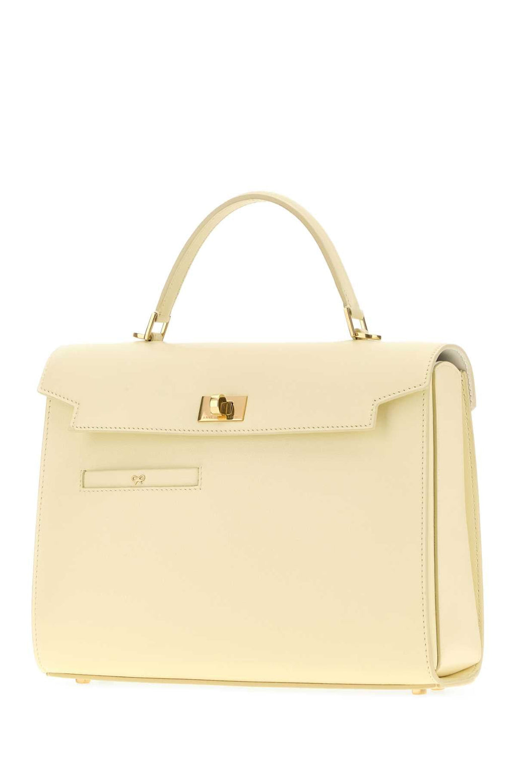 Anya Hindmarch Pastel Yellow Leather Mortimer Handbag