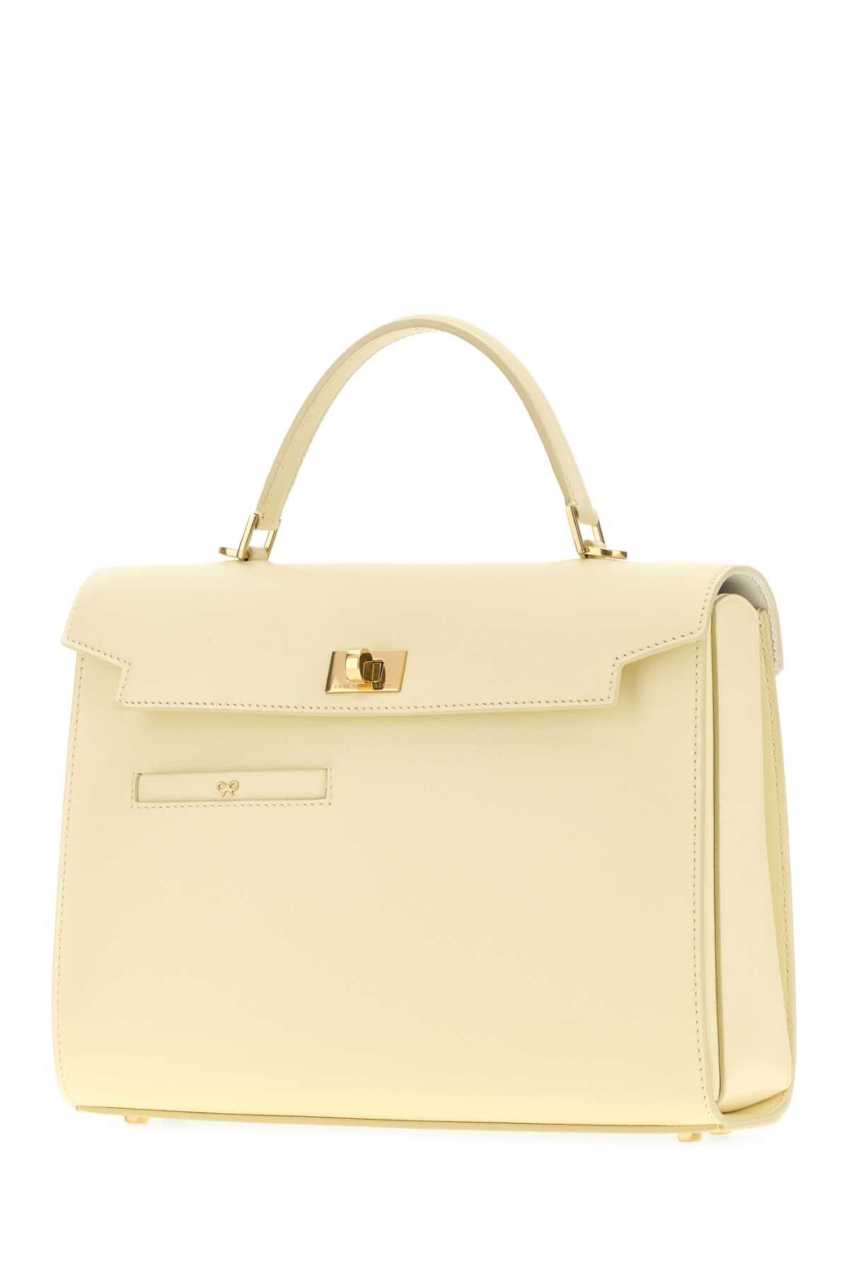 Anya Hindmarch Pastel Yellow Leather Mortimer Handbag