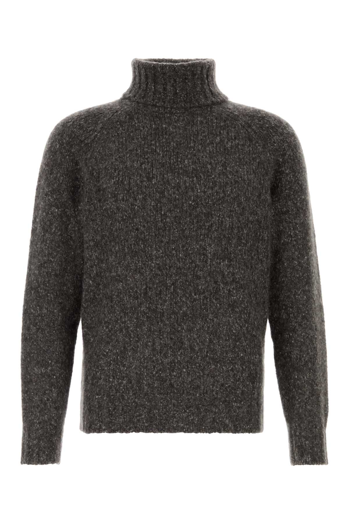 Brunello Cucinelli Melange Dark Grey Cashmere Blend Sweater