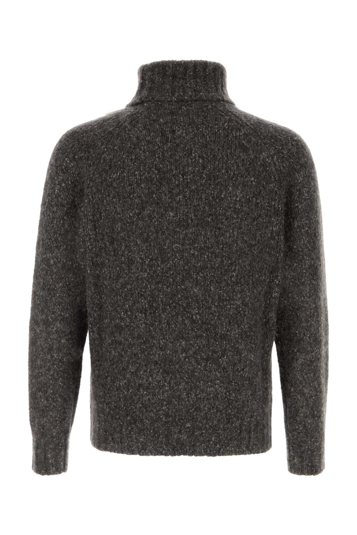 Brunello Cucinelli Melange Dark Grey Cashmere Blend Sweater