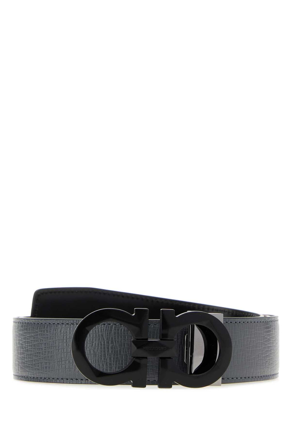 Salvatore Ferragamo Dark Grey Leather Reversible Belt