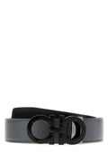 Salvatore Ferragamo Dark Grey Leather Reversible Belt