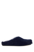 Marni Navy Blue Calf Hair Fussbett Slippers
