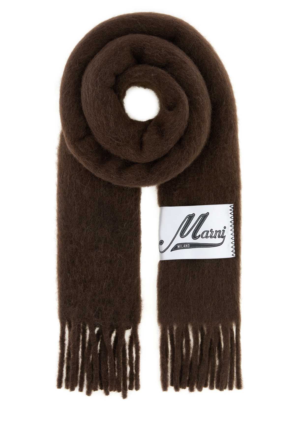 Marni Brown Alpaca Blend Scarf